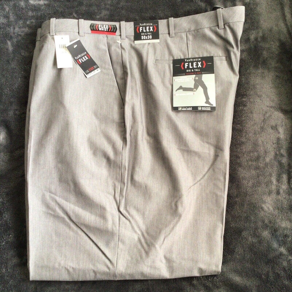 Van Heusen Traveler Big&Tall Flex 50x30 NWT Gray